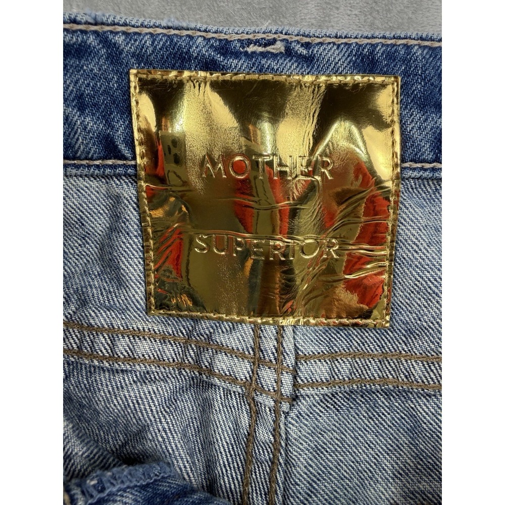 Mother Superior The Bookie Flood Jeans Women's Size 26 Distressed Flare Made USA - Picture 5 of 14